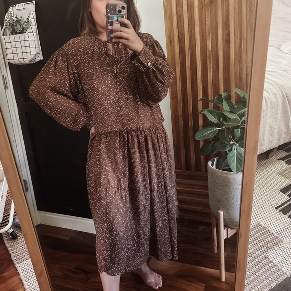 Vince Starry Dot Long-sleeve shift dress. Size M - Picture 10 of 11